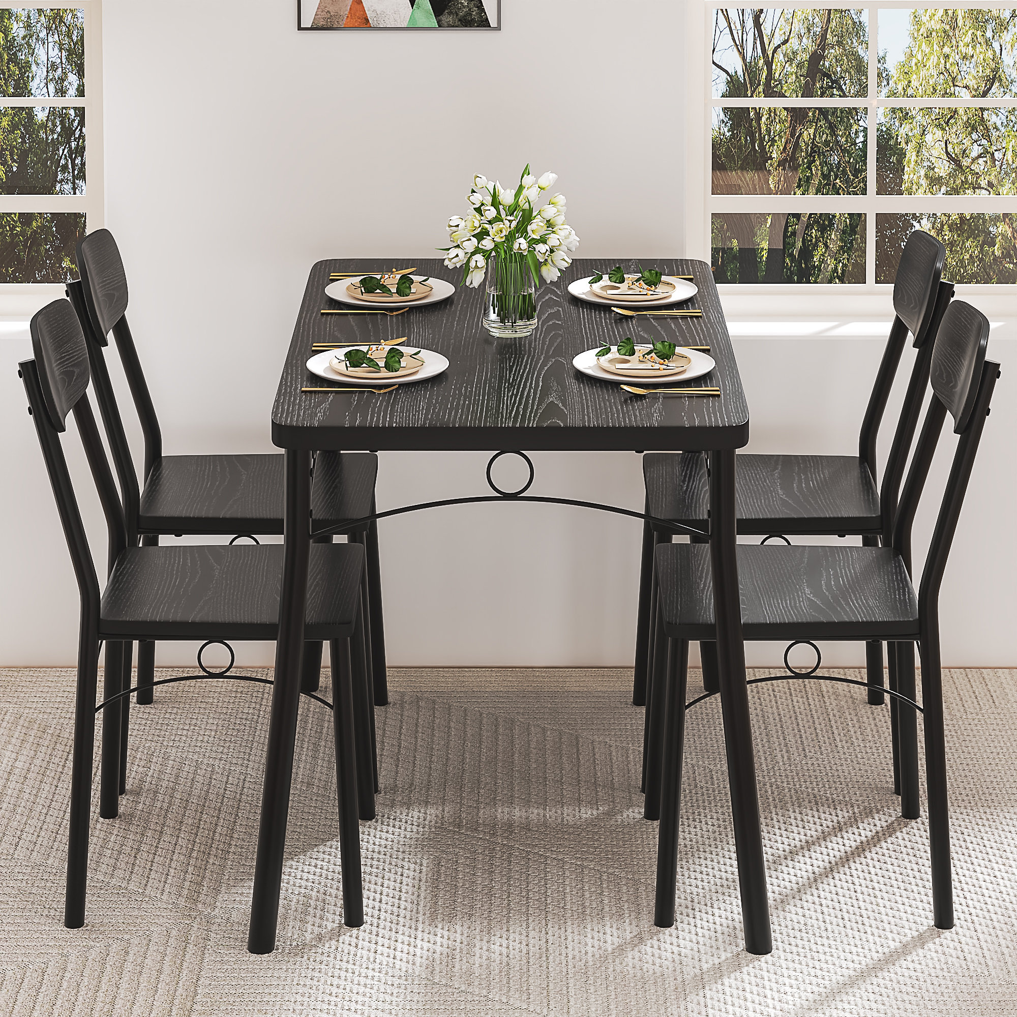 The Twillery Co.® Whipton 4 - Person Dining Set & Reviews | Wayfair